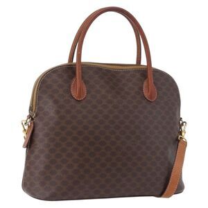 Celine Macadam Leather Brown Pvc Shoulder Bag Bag